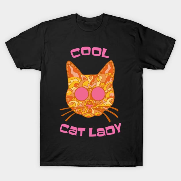 Cool Cat Lady T-Shirt by TimeTravellers